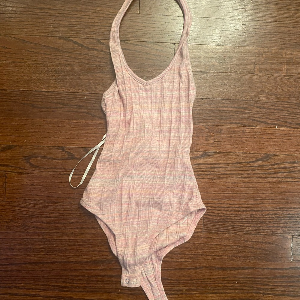 NWOT | Forever 21 | Pink Striped Halter Bodysuit | Size S